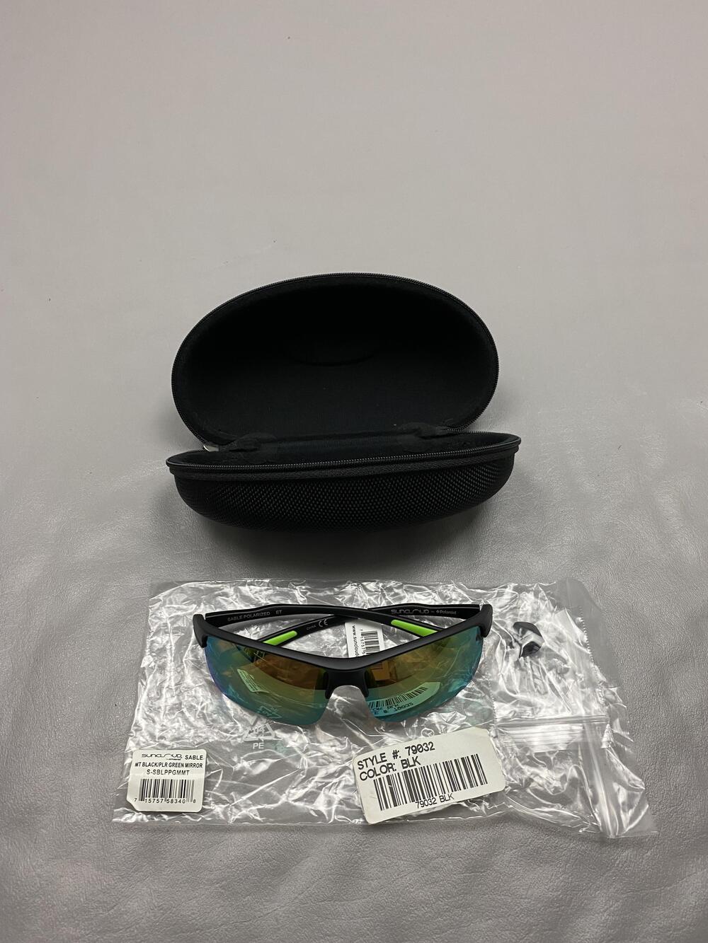 Suncloud Sunglasses Mens Black Green Mirror Polarized Sable Wrap Sport China